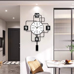 Horloge Murale "Structure" – Design Géométrique Moderne avec Pendule Silencieux - Vignette | La Belle Horloge