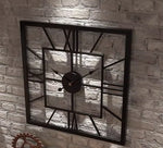 Horloge Murale Géométrique "Square Minimalist" – Fer Forgé & Design Industriel - Vignette | La Belle Horloge