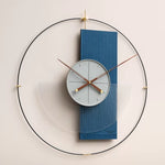 Horloge Murale "Éclipse" – Design Géométrique Noir & Noyer avec Pendule Silencieux - Vignette | La Belle Horloge