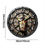 Horloge Murale "Vintage Whiskey" – Design Industriel en Bois & Quartz Silencieux - Vignette | La Belle Horloge