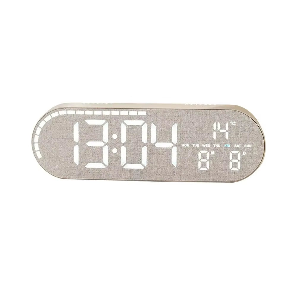 Minimalist Design Digital Wall Clock Silent Operation Nordic Style Alarm Clock Temperature Date Display Hanging Mount