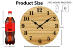 Horloge Murale Vintage "Timber" – Bois Naturel & Grands Chiffres Noirs - Vignette | La Belle Horloge