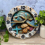 Horloge Murale en Bois "Tortue de Mer" – Décoration Nautique & Quartz Silencieux - Vignette | La Belle Horloge