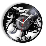 Horloge Murale Vinyle "Chevaux Sauvages" – Design Équin 3D & Éclairage LED - Vignette | La Belle Horloge