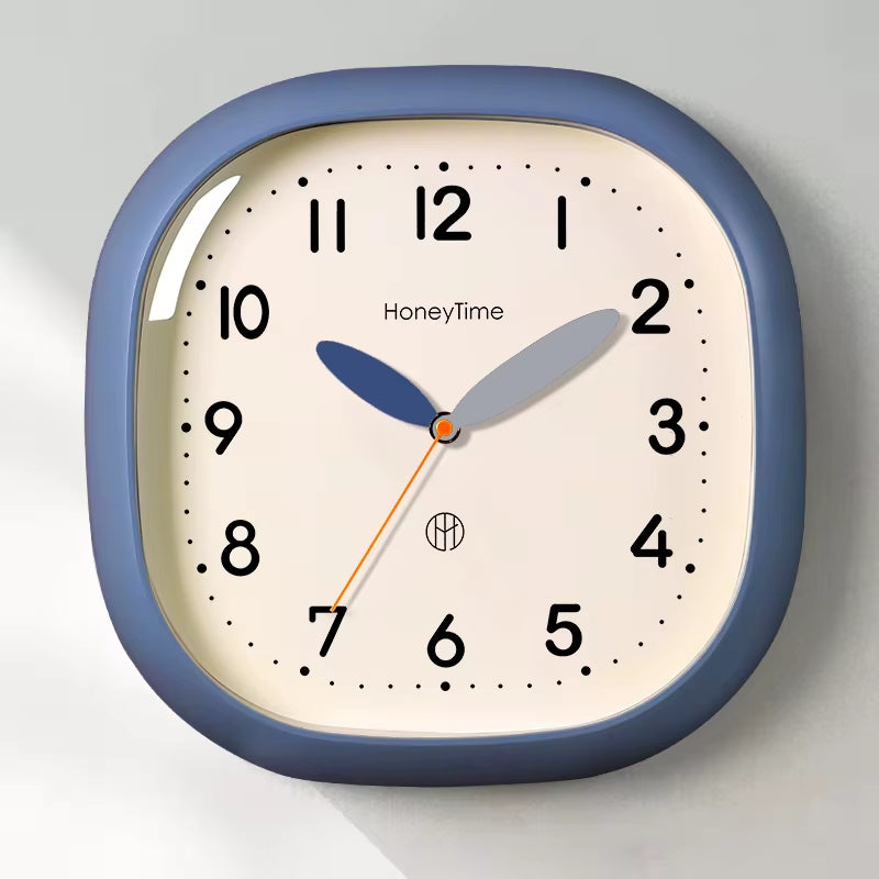 Modern Square Wall Clock Creamy White - Silent Quartz Minimalist Hanging Watch Decor for Home Office Living Room Holiday Gift