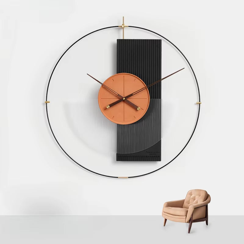 Aesthetic Design Wall Clocks Nordic Korean Simple Restaurant Modern Clock Wall round Korean Vintage Reloj De Pared Home Decor