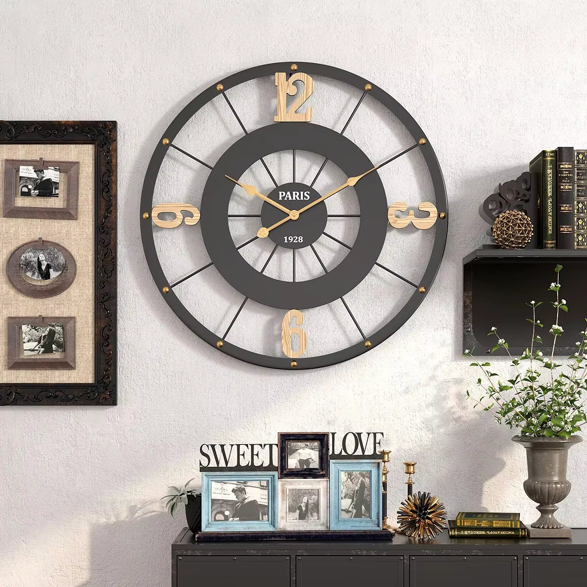 Large Wall Clock Living Room Decoration Mute Wall Clocks Modern Design Wall Decor Digital Watch Dining Room Decor Reloj De Pared