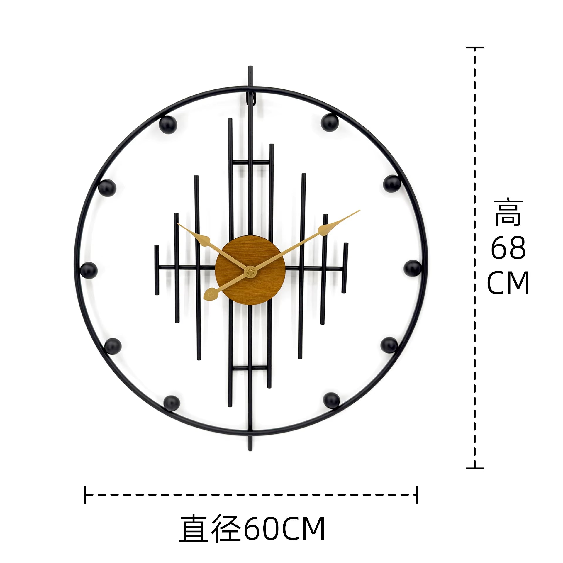 Modern Minimalist and Fashionable Living Room Clock, High-End Creative Iron Decoration Clock