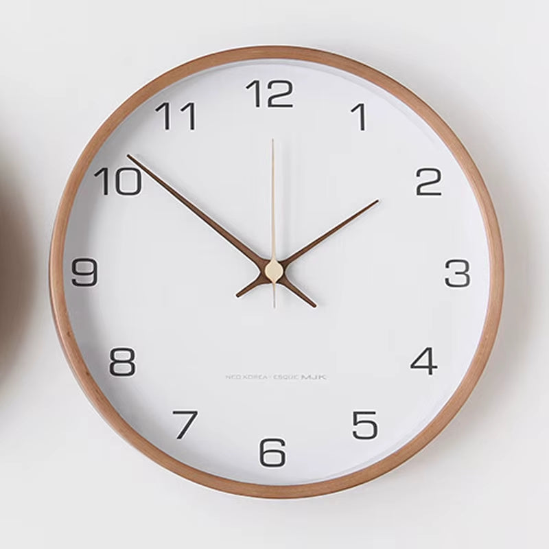 Nordic Solid Wood Wall Clock Modern Simple Creative Clocks Chinese Fashion Personality Wall Clock Living Room Bedroom Home Decor