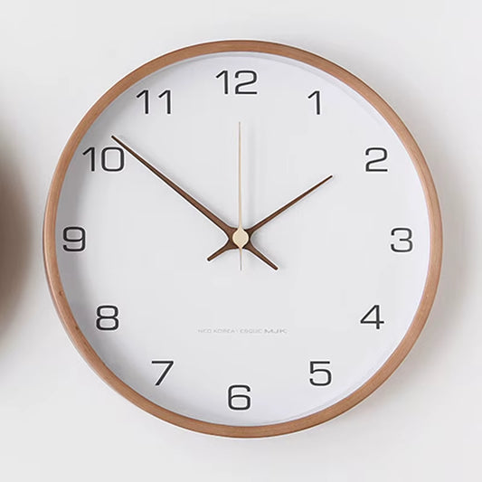 Nordic Solid Wood Wall Clock Modern Simple Creative Clocks Chinese Fashion Personality Wall Clock Living Room Bedroom Home Decor