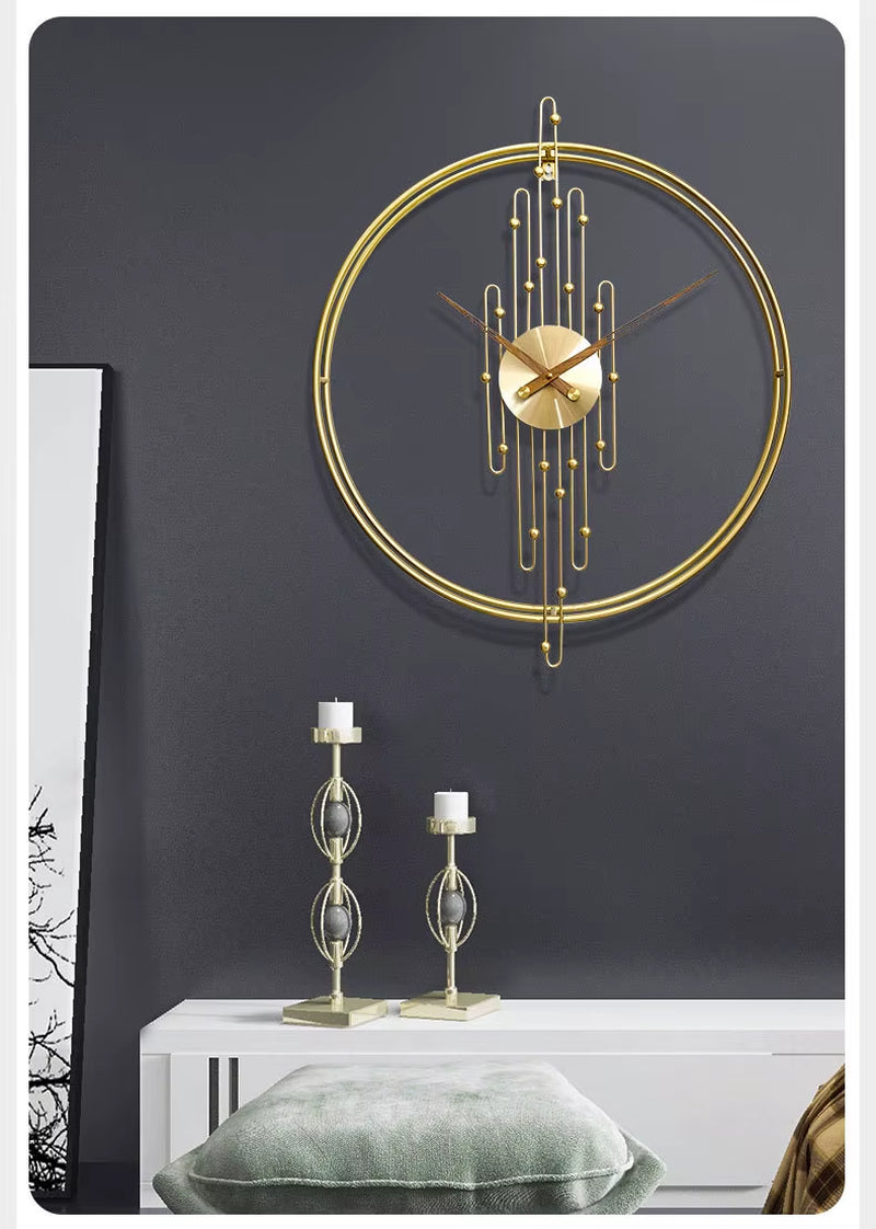 Living Room Fashionable Background Wall Decoration Clock Creative Simplicity Art Wrought Iron Silent Wall Clock