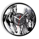 Horloge Murale Vinyle "Chevaux Sauvages" – Design Équin 3D & Éclairage LED - Vignette | La Belle Horloge