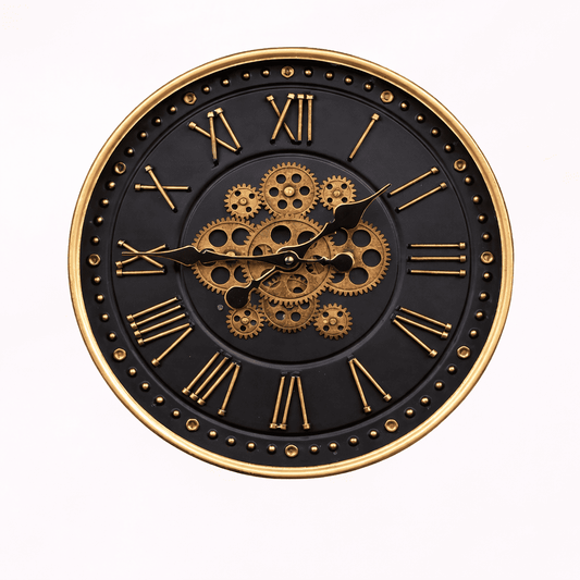 Horloge Murale "Earth & Gears" – Cartographie Vintage & Design Industriel