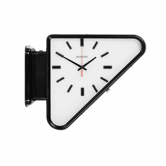 Horloge Murale d'Angle "Angle" – Design Double Face & Métal Nordique