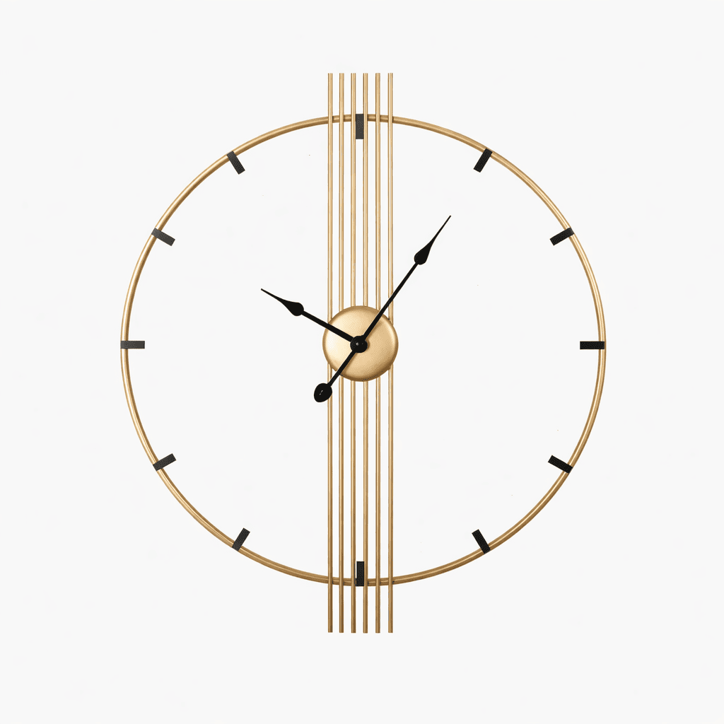 Horloge Murale Géante  – Fer Forgé "Light Luxury" & Quartz Silencieux