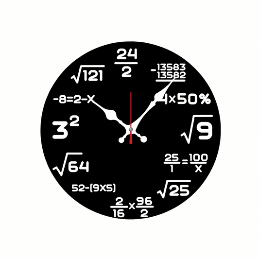 Horloge Murale Équations Mathématiques – Design Bois Silencieux & Déco Geek Chic