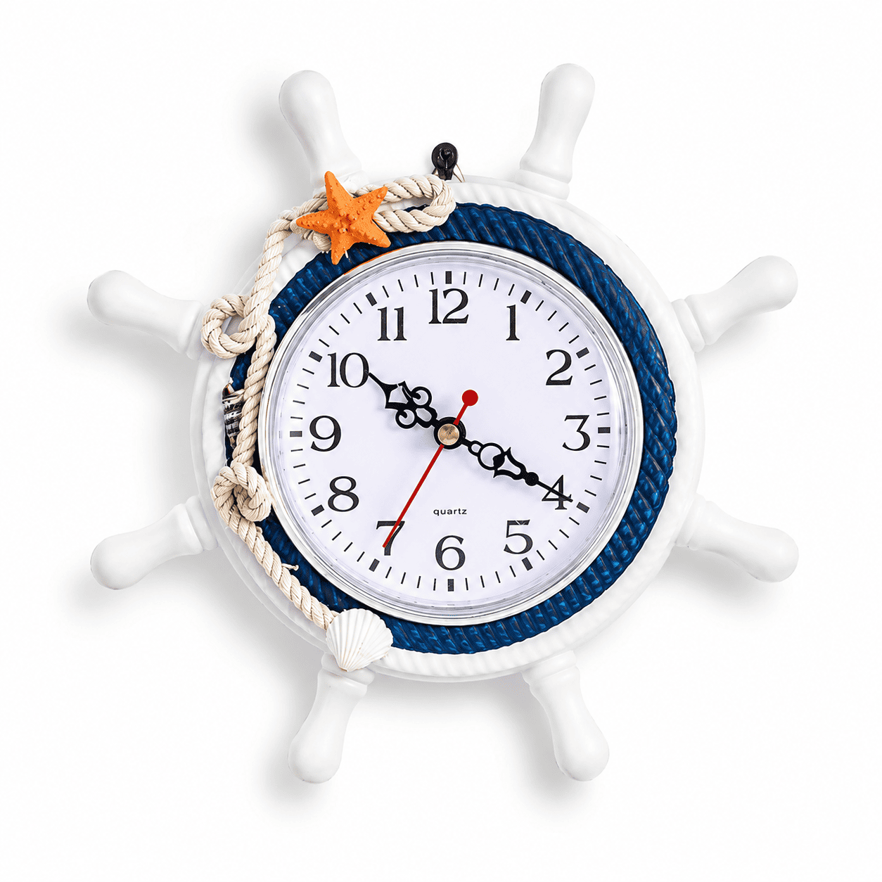 Horloge Marine Gouvernail Horizon – Horloge Murale Bord de Mer