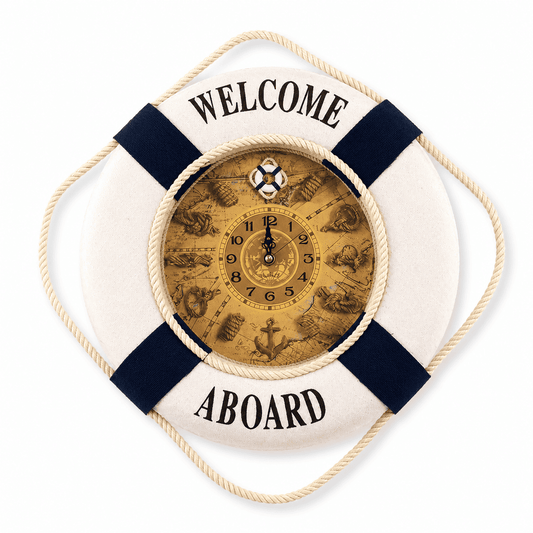 Horloge Marine Murale Rivage – Bouée Décorative Bord de Mer