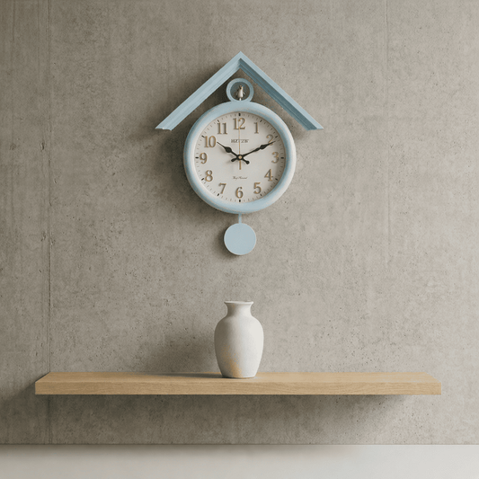Horloge Coucou LED Lumineuse avec Balancier – Pendule Murale Design Pastel