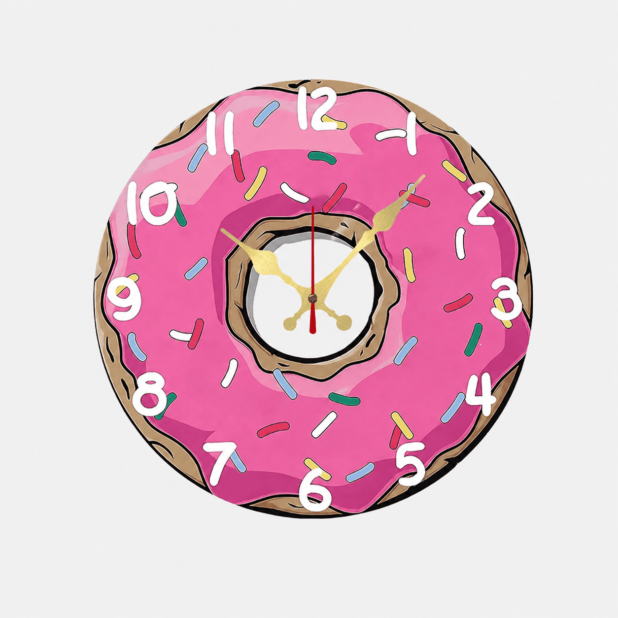 Horloge murale de cuisine donut rose — design original, silencieuse