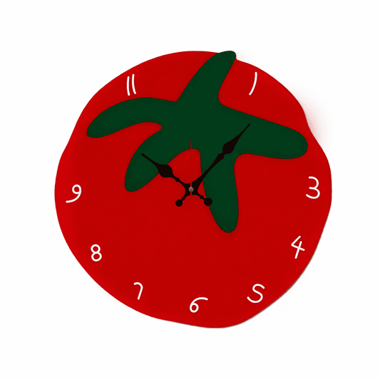 Horloge murale de cuisine originale — forme tomate, silencieuse