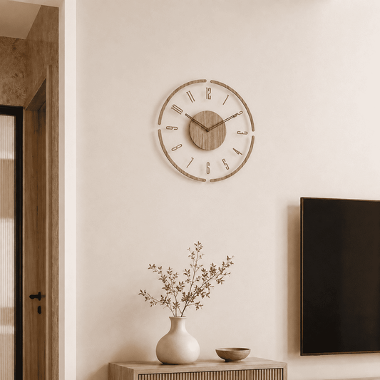 Horloge Murale Ronde Bois – Design Scandinave Silencieux, Chiffres Muraux