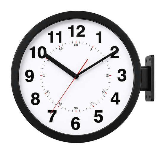 Horloge Murale Double Face – Design Métal High-End & Double Pose