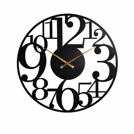 Horloge Murale "Circular Metal Decorative" – Fer Forgé Moderne & Mouvement Silencieux