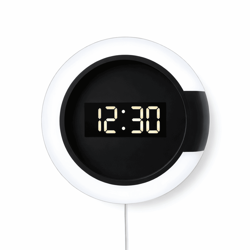 Horloge Murale LED Design Ronde – Miroir RGB, Température et Télécommande