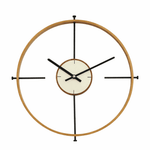Horloge Murale "Archipel" – Design Architectural en Bois & Métal Suspendu - Vignette | La Belle Horloge
