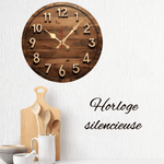 Horloge Murale Bois Vintage – Chiffres Dorés & Style Rustique - Vignette | La Belle Horloge