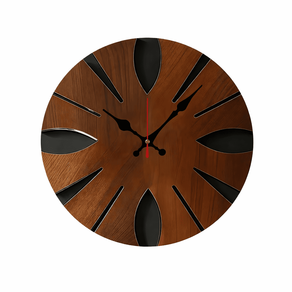 Horloge murale silencieuse en bois naturel 25 cm design moderne pour salon