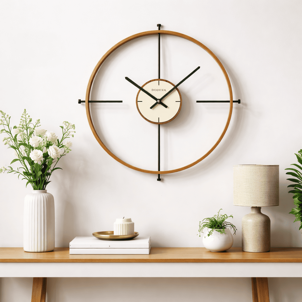 Horloge murale silencieuse Archipel avec mécanisme quartz à balayage continu, sans tic-tac, pour intérieur haut de gamme.