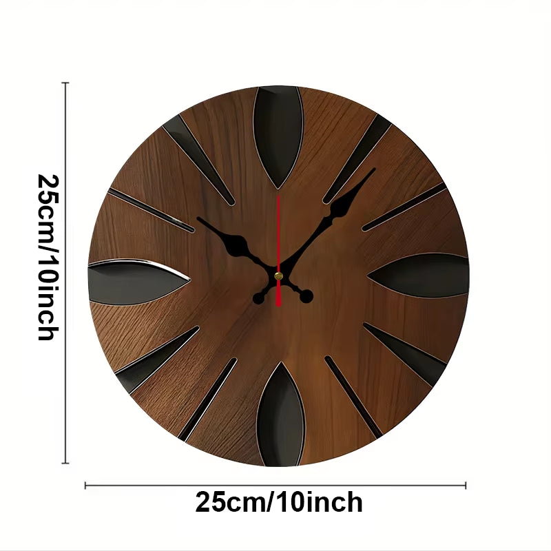 Horloge silencieuse murale en bois pour décoration intérieure moderne
