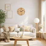 Horloge Murale Bois Chêne Veiné – Design Scandinave Vintage Silencieuse - Vignette | La Belle Horloge