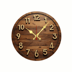 Horloge Murale Bois Vintage – Chiffres Dorés & Style Rustique - Vignette | La Belle Horloge