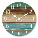 Horloge Murale "Lagon" – Design Planches de Bois Vintage & Bleu Océan - Vignette | La Belle Horloge