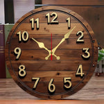Horloge Murale Bois Vintage – Chiffres Dorés & Style Rustique - Vignette | La Belle Horloge
