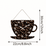 Horloge Murale Tasse à Café en Bois – Décoration Cuisine Originale Silencieuse - Vignette | La Belle Horloge