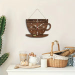 Horloge Murale Tasse à Café en Bois – Décoration Cuisine Originale Silencieuse - Vignette | La Belle Horloge