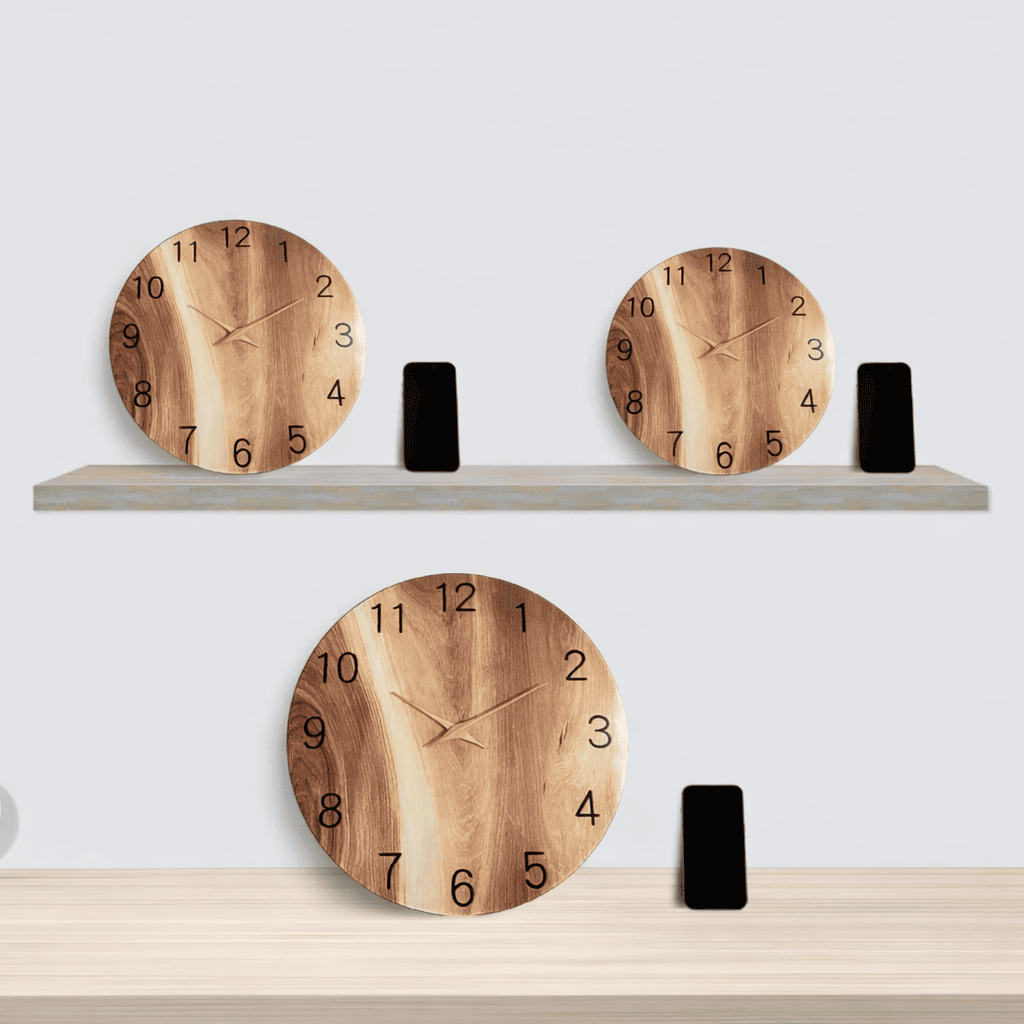 Horloge murale silencieuse en bois dans une chambre à coucher pour un sommeil paisible sans bruit de tic-tac