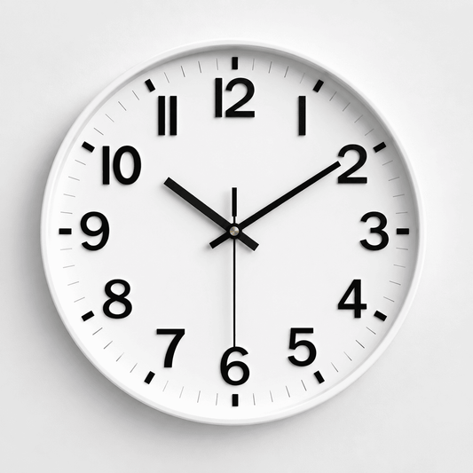 Horloge murale silencieuse 30 cm – chiffres en relief, noir ou blanc