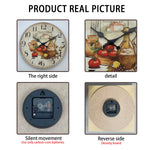 Horloge murale de cuisine style Provence — motif huile d'olive, silencieuse - Vignette | La Belle Horloge