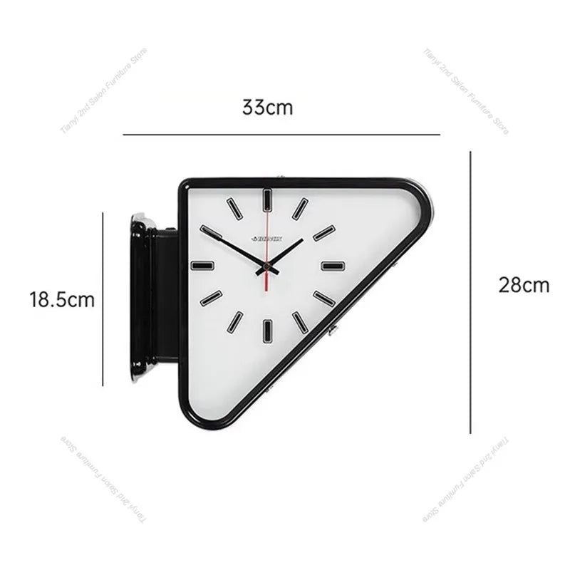 Japanese Metal Wall Clock Nordic Creative Living Room Design Wall Clock Corner Double-Sided Clock Home Decor Horloge Murale FYWC