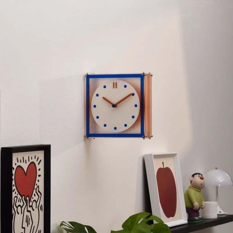 Horloge D'Angle Murale Pour Salon, Horloge Créative Double Face, Horloge Murale Carrée, Nouvelle Décoration Haut De Gamme