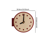 Horloge Murale d'Angle Double Face Rouge — Design Rétro Rond Silencieux - Vignette | La Belle Horloge