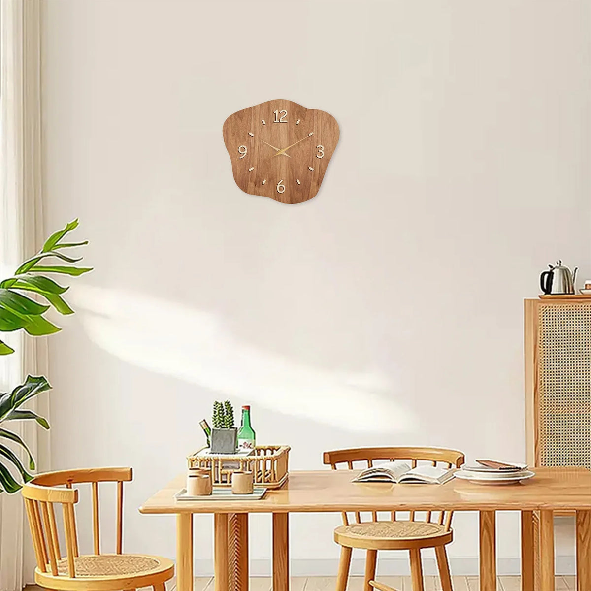 Horloge Murale En Bois Et Porcelaine De Style Rétro Français, Avec Cristaux Irréguliers, Pour Salon, Chambre, Cuisine, Décoration De La Maison, Horloge À Quartz Silencieuse, Cadeau De Vacances, 12 Pouces, 14 Pouces, 16 Pouces (Pile Non Incluse)