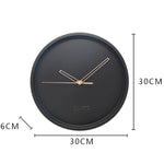 Horloge murale en métal design 30 cm — finition mate et aiguilles dorées - Vignette | La Belle Horloge
