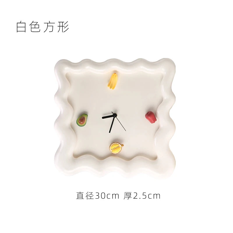 【Epeiushome】Ameublement Horloge Murale De Style Crème