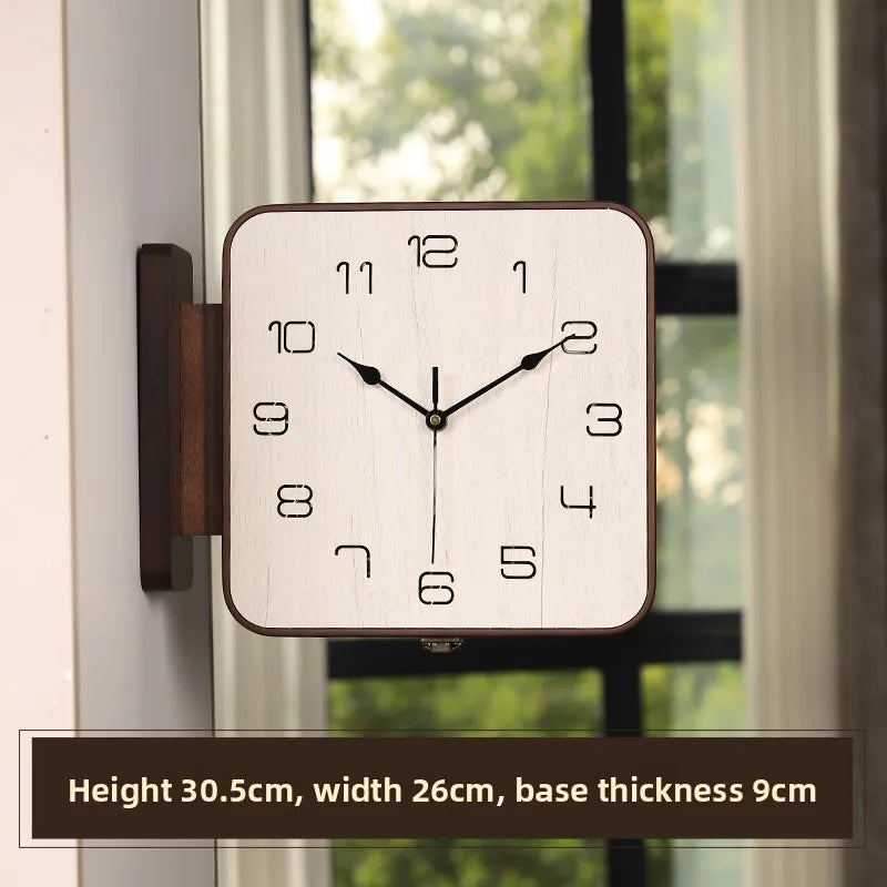 2025 Modern Dual-Sided Wall Clock Minimalist Corner Hanging Timepiece Contemporary Silent Non-Ticking Pendulum Living Room Decor